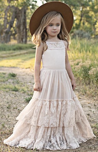 Girls Bohemian Lace Maxi Dress Preorder<br>3 to 10 Years