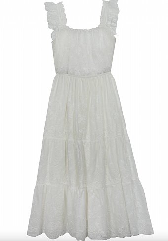 Tween White Eyelet Maxi Dress Preorder<br>7 to 16 Years