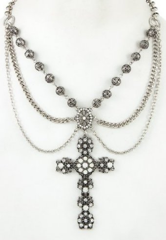 Vintage Cross Layered Necklace<BR>Now in Stock
