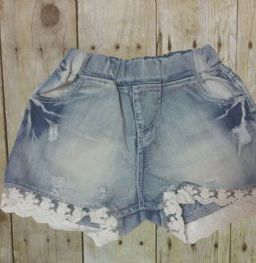MLK Girls Denim Lace Short<BR>10 Years ONLY