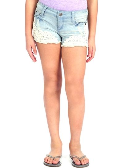 Tween Tractr Embrodered Jean Shorts<BR>7 to 14 Years<BR>Now in Stock