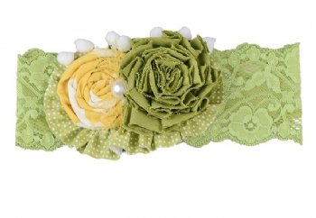 2015 Persnickety Alpine Daisy Olive Headband<BR>Now in Stock