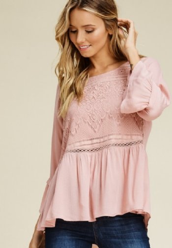 Women's Sweet and Soft Ruffle Hem Tunic<BR>Now in Stock