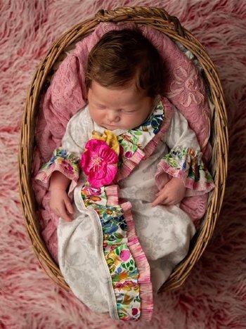 Haute Baby 2019 Floral Fantasy Layette Gown & Headband Set<BR>Now in Stock