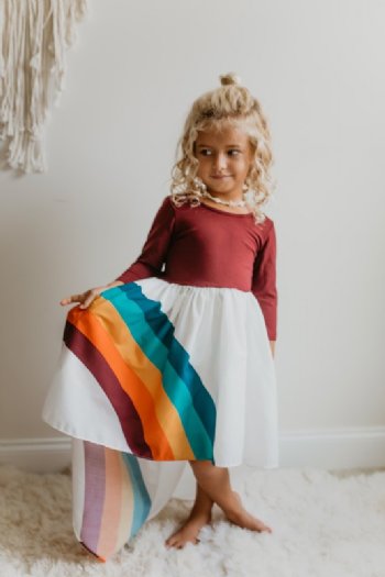 Girls Over the Rainbow High Low Dress  In Stock<br>3 to 12 Years