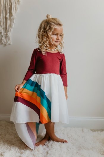 Girls Over the Rainbow High Low Dress  In Stock<br>3 to 12 Years
