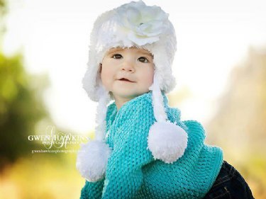 Girls White Cozy Winter Hat<BR>Now in Stock