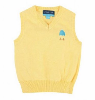 2015 Andy & Evan Yellow Easter Sweater Vest<BR>3 to 9 Months ONLY