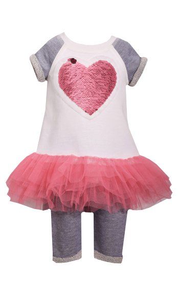 Girls Flip Sequin Heart Tutu Dress & Pant Set<BR>12 Months to 2 Years<BR>Now in Stock