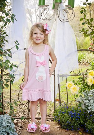 Girls Pink Bunny Dress<br>24 Months ONLY