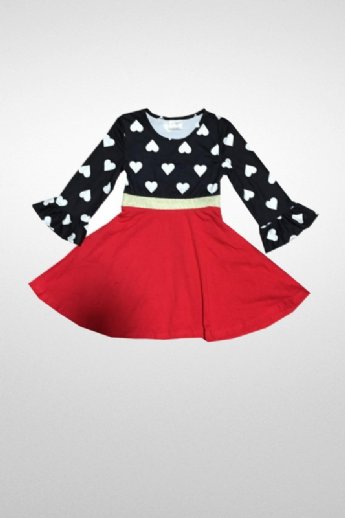 Girls Fit & Flare Heart Dress<br> 2 to 7 Years<br>Now in Stock