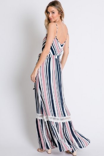 Women's Stripe Maxi with Lace Detail<BR>Now in Stock