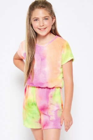 Girls Tie-dye Waffle Romper<br>Now In Stock<br>6 to 14 Years