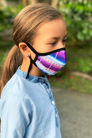 Ombre Stripe Protective Covid Face Mask<br>Child & Adult Sizes