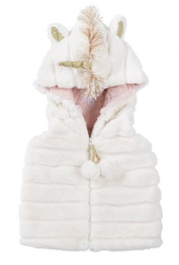 Unicorn Hooded Vest<BR>2T/3T ONLY