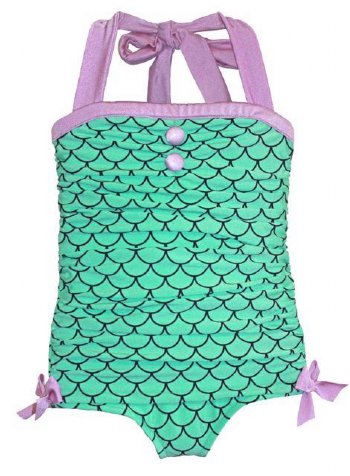 Little Mermaid Retro Ruched Swimsuit<BR>2 to 3 Years ONLY