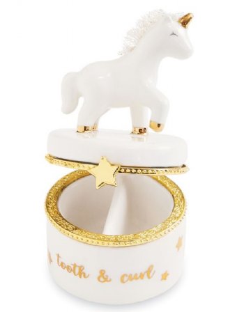 Unicorn Tooth & Curl Keepsake Box<BR>Now in Stock
