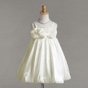 Triple Rose Special Occasion Bubble Dress in Ivory