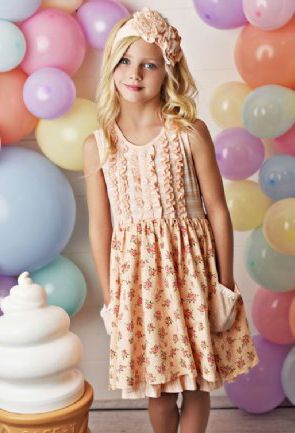Serendipity Peach Sorbet Floral Pocket Dress w/Shortie Now in Stock