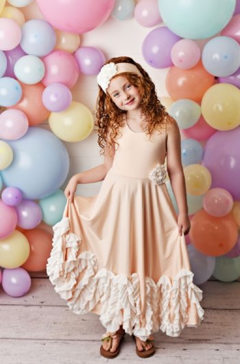 Serendipity Peach Sorbet Blush Twirl Maxi Dress Now in Stock!
