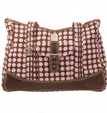 Pink & Brown Dot Weekender Diaper Bag