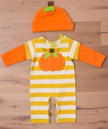 Peaches 'n Cream Boys Thankful Romper w/ Hat<BR>12 to 24 Months ONLY