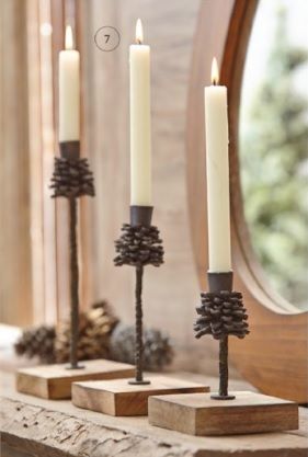 Pine Cone Candle Holder<BR>Now in Stock