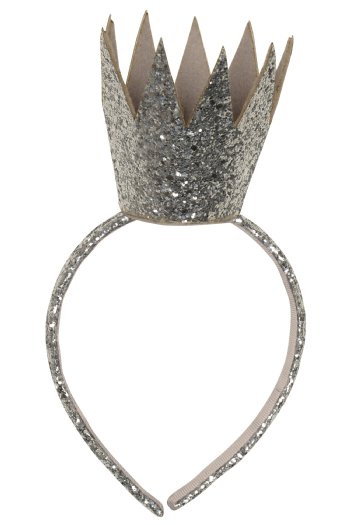 Kate Mack F15 Siver Glitter Crown Headband<BR>Now in Stock