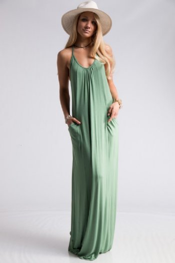 Women's Sea Green Maxi Dress<BR>Now in Stock