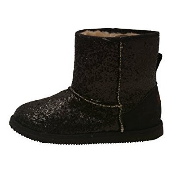 Black Glitter Furry Boots<BR>Size 7 to Youth 4<BR>Now in Stock