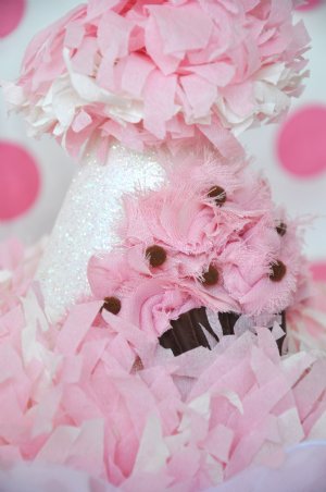 Brown & Pink Cupcake Birthday Hat