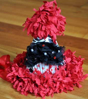 Black & Red Cupcake Birthday Hat