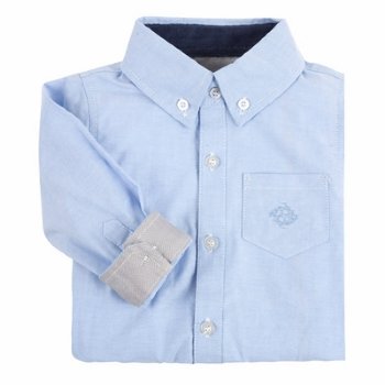 Andy & Evan Blue Oxford Shirt<BR>3 to 24 Months ONLY