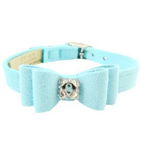 Susan Lanci Tiffany Blue Big Bow Collar<BR>Now in Stock