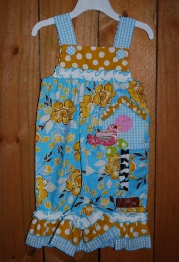 Birdhouse Applique Romper<BR>6 Months to 4T<BR>Now in Stock