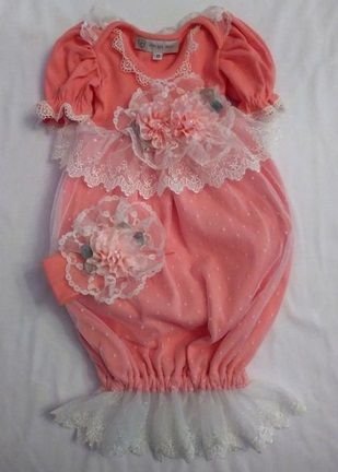 Coral Layette Take Home Gown Set Preorder