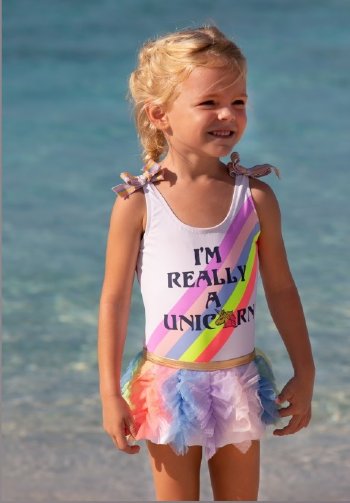Shade Critters Unicorn Swimsuit with Skirt<BR>2T to 5 Years<BR>Now in Stock