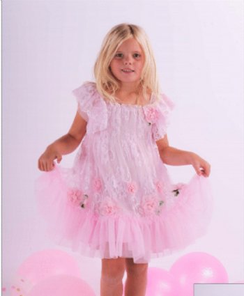 Biscotti Smocked Flower Lace Dress<br>3 to 8 Years<br>Now  In Stock