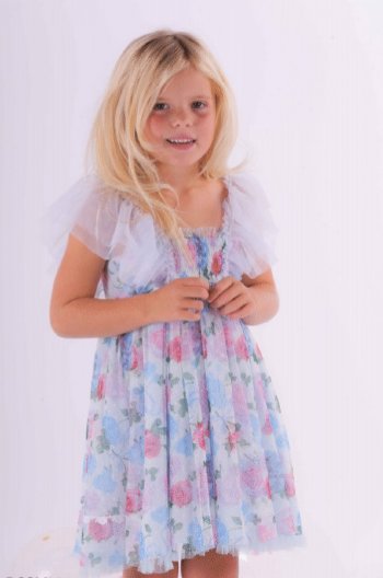 Biscotti Smocked Floral Print Dress <br>2T to 12 Years<br>Now In Stock