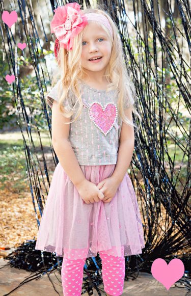 Hot Pink Sequin Heart Dress <br>4 to 12 Years<br>Now In Stock
