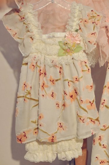 Vintage Cherry Blossom Romper Dress<BR>Now in Stock