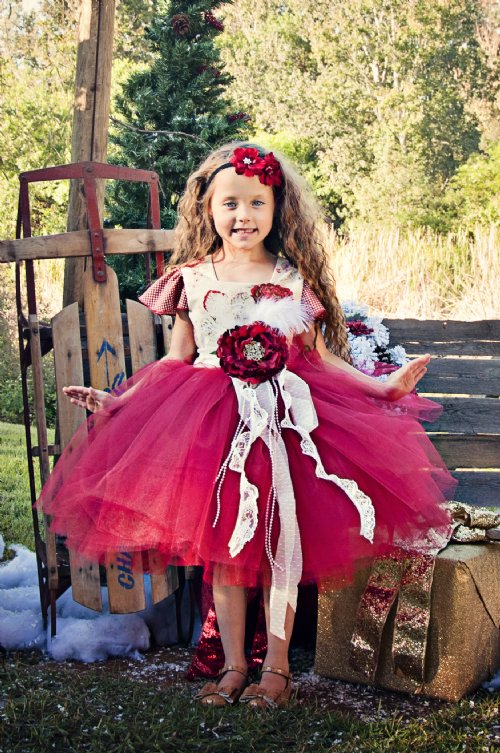Country Cottage Christmas Couture Tutu Dress