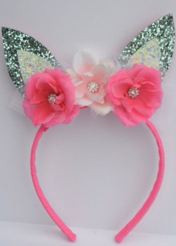 Couture Bunny Ears Headband Mint/Easter Egg