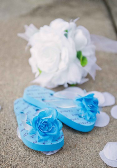 Girls Blue Fancy Flower Flip Flop<BR>Now in Stock