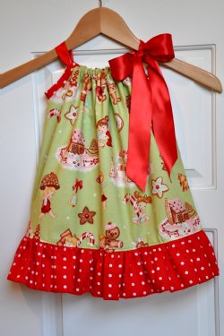 Girls Christmas Dresses<br> Retro Pillowcase Dress <br>Personalize It!