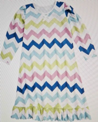 Sara's Prints Chevron Night Gown<BR>2T to 12 Years<BR>Now in Stock