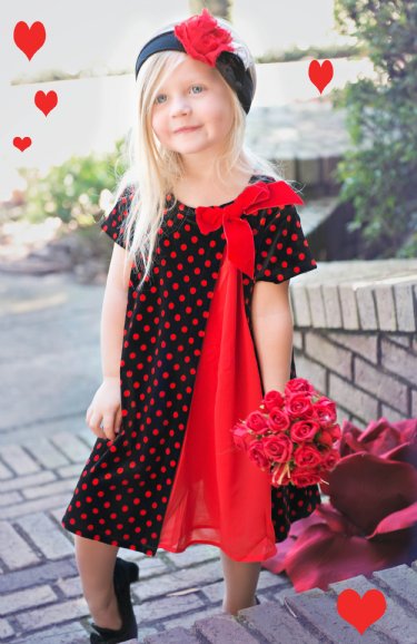 Girls Retro Chiffon Dots Dress<br>12 Months to 3T ONLY