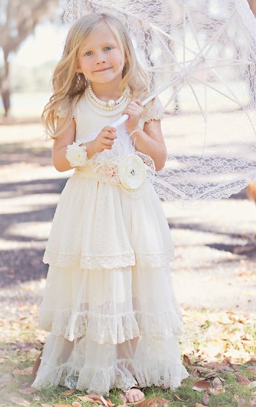 Princess Bride Lace Maxi Frock<BR>3 & 4 Years ONLY