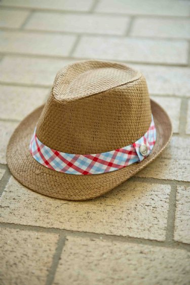 Andy & Evan Blue & Red Check Fedora Hat<br>Now In Stock