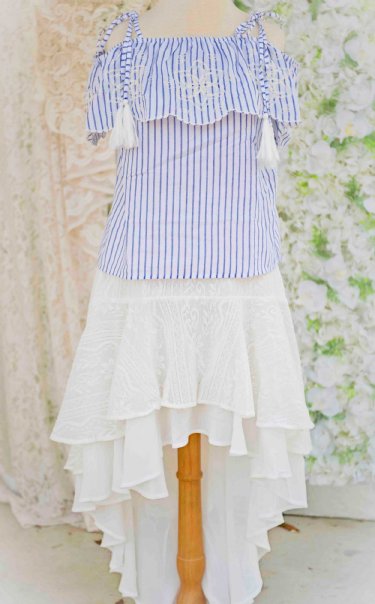 Women's Lace High Low Ruffle Hem Skirt<BR>Now in Stock